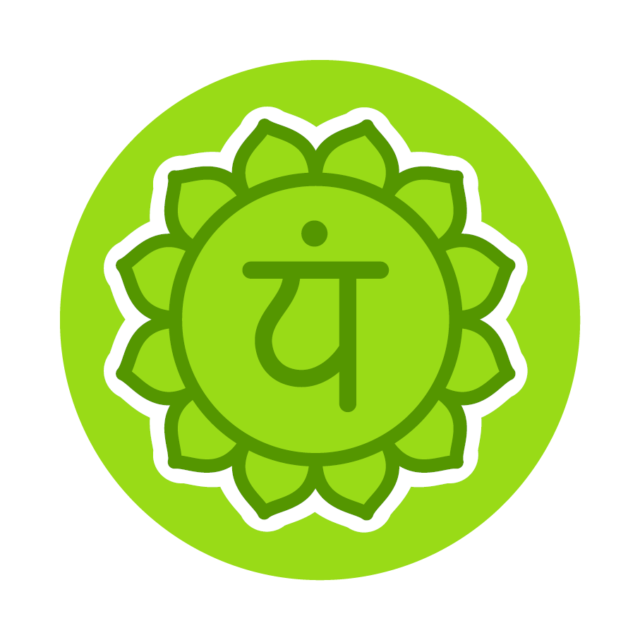 Grünes Chakra mit Lotusblüte